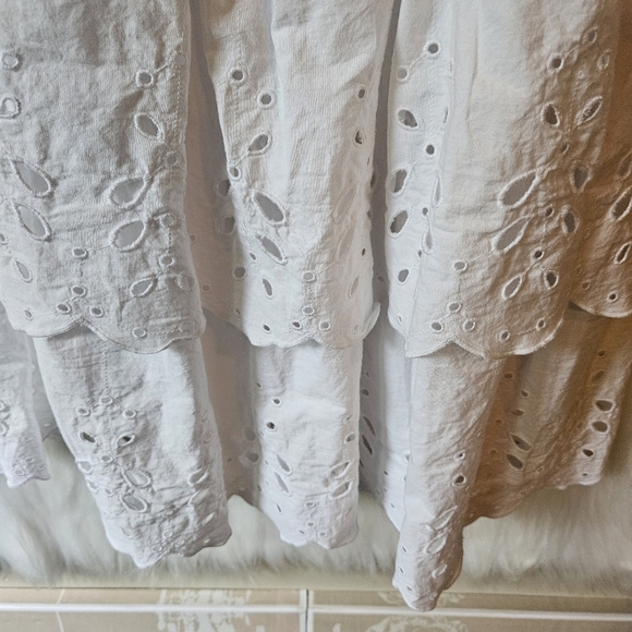 Zara Spring Angel Tiered Lace Asymmetrical Mini Dress - Picture 5 of 7